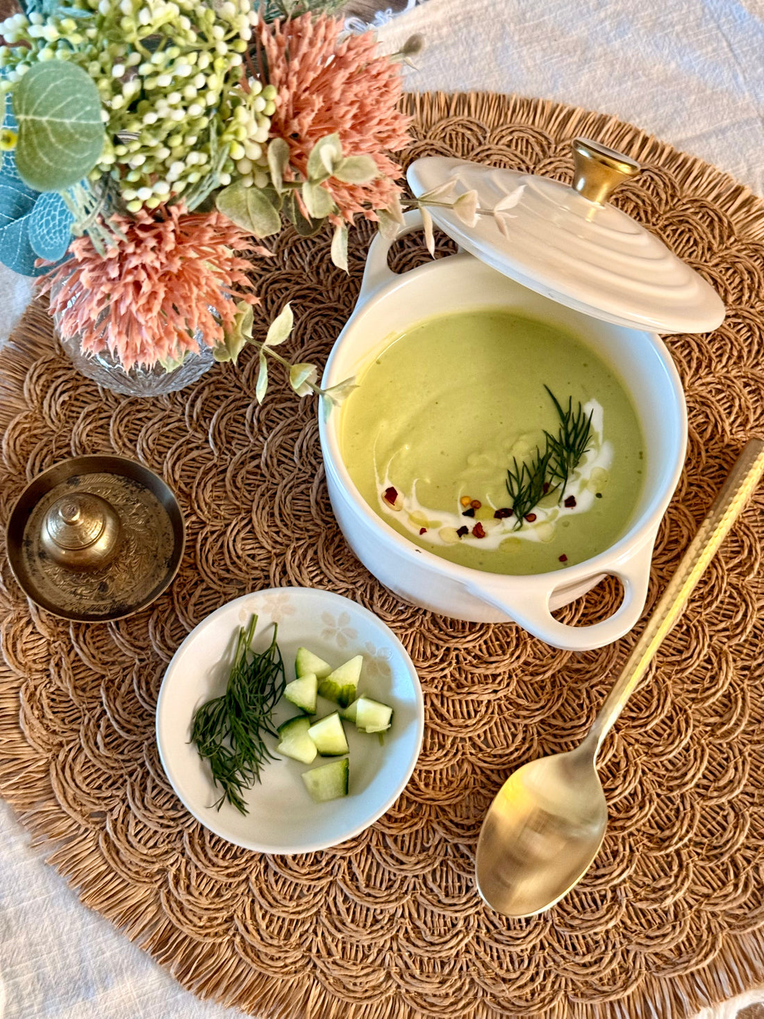 Chilled Cucumber Avocado Velvet Soup