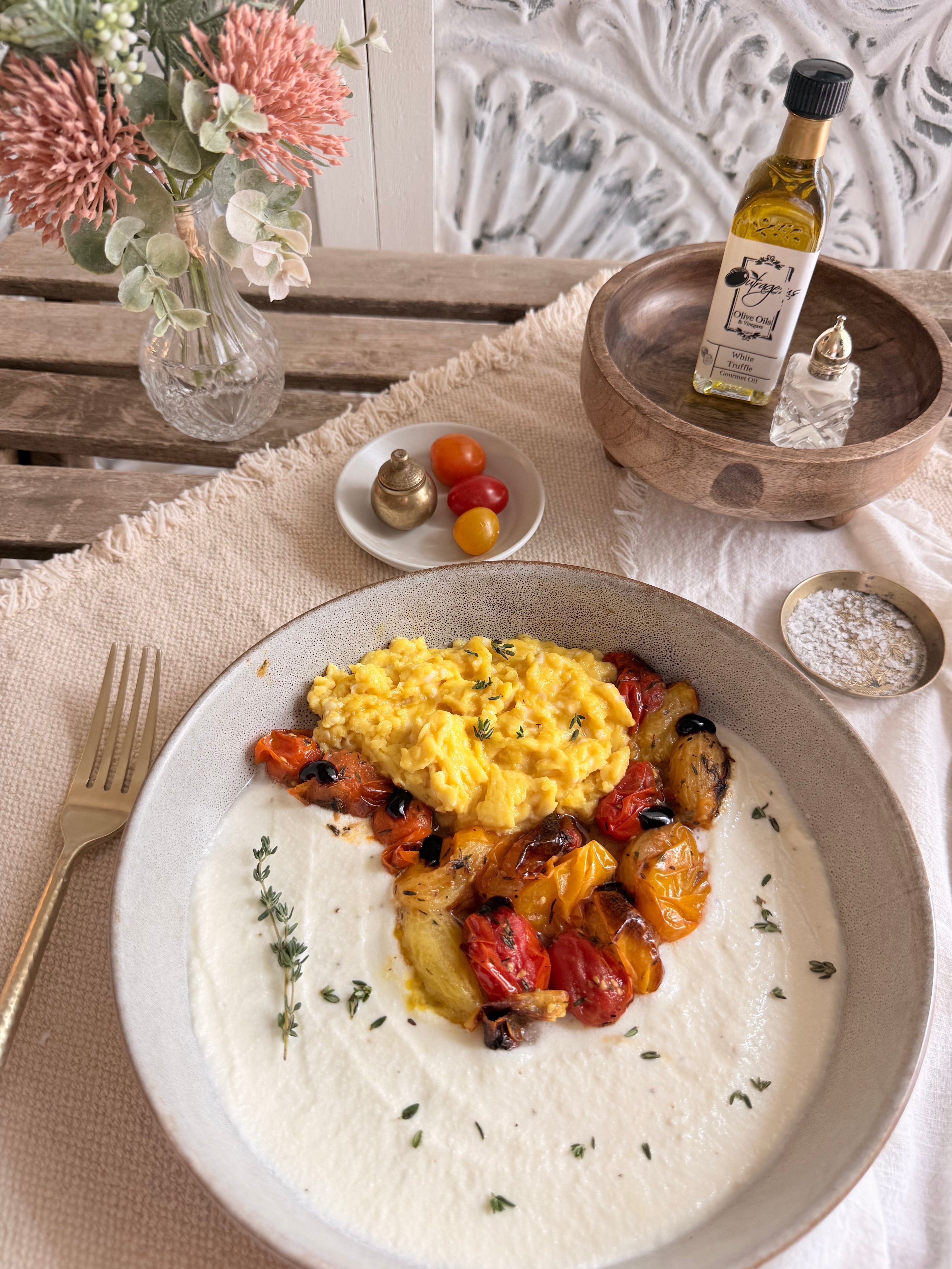 Silky Eggs with Lemon Ricotta & Roasted Balsamic Tomatoes